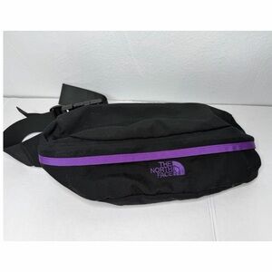 The North Face Men's Black Belt Bag with Purple Accent